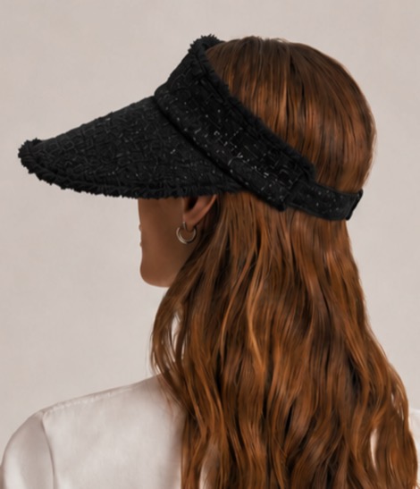 The shaded. visor in black, worn from behind